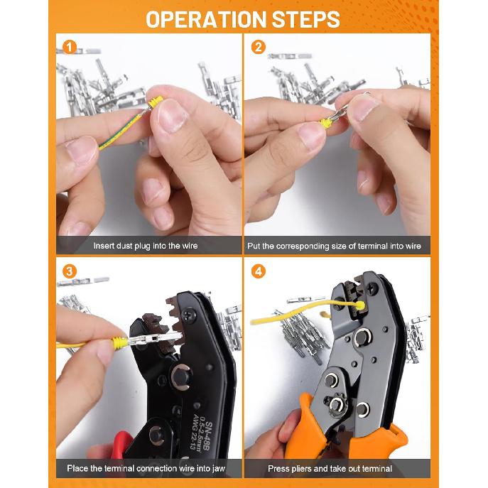 944Pcs Pin Connector Kit,Car Electrical Wire Connectors Terminal P,21Type Non-Ulated Plug 1/1.5/1.8/2.2/2.8/3.5Mm,Removal Male Female Crimp P,Large