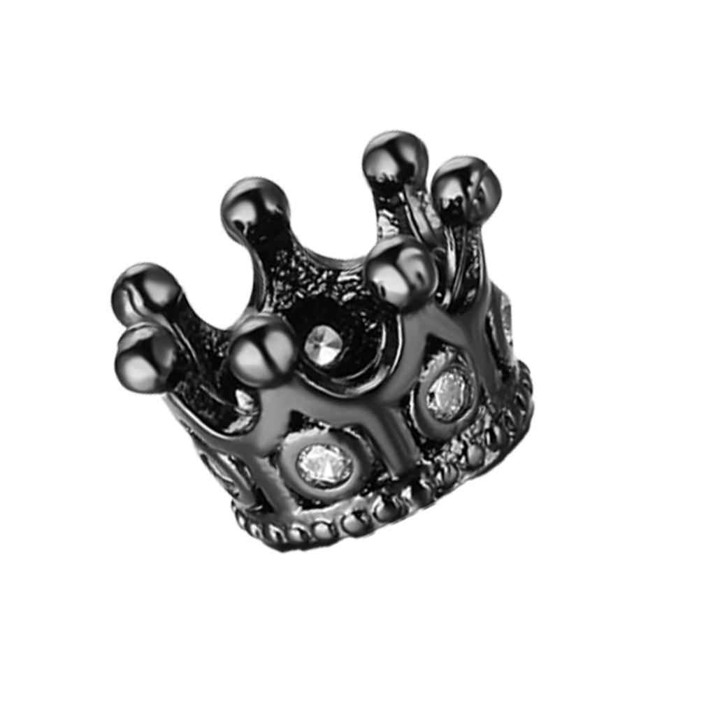 Crown Beads for Bracelets Making Large Hole Spacers Bracelet Charms Crystal Decor with Rhinestones Ornaments for DIY Jewelry