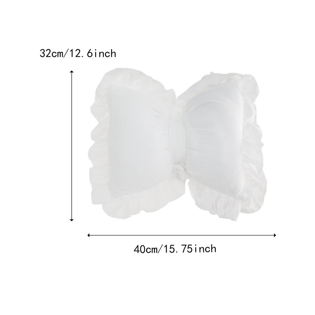 Bowknot Throw Pillow Car Backrest Cushion Breathable Soft Decoration Sofa Pillow for Living Room Nursery Bed Sofa 32 Cmx40 cm