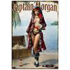 Captain Pirate Woman Tin Metal Sign Man Cave Wall Art