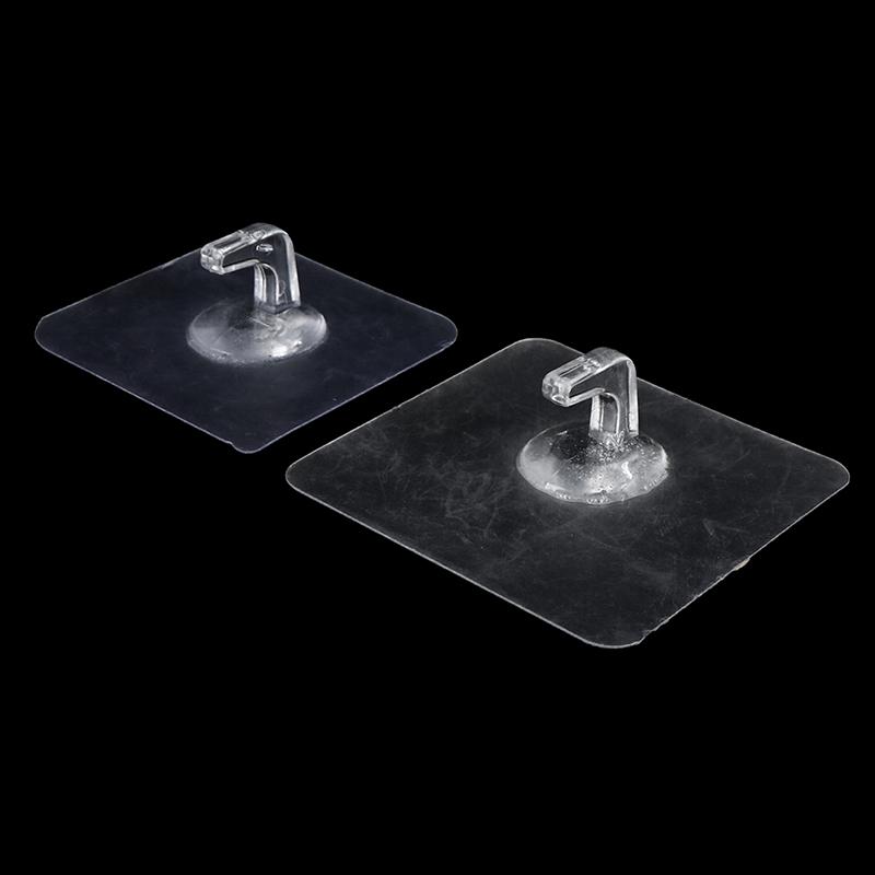 5Pcs Super Glue Hook Transparent Strong Self Adhesive Wall Hangers For Kitchen