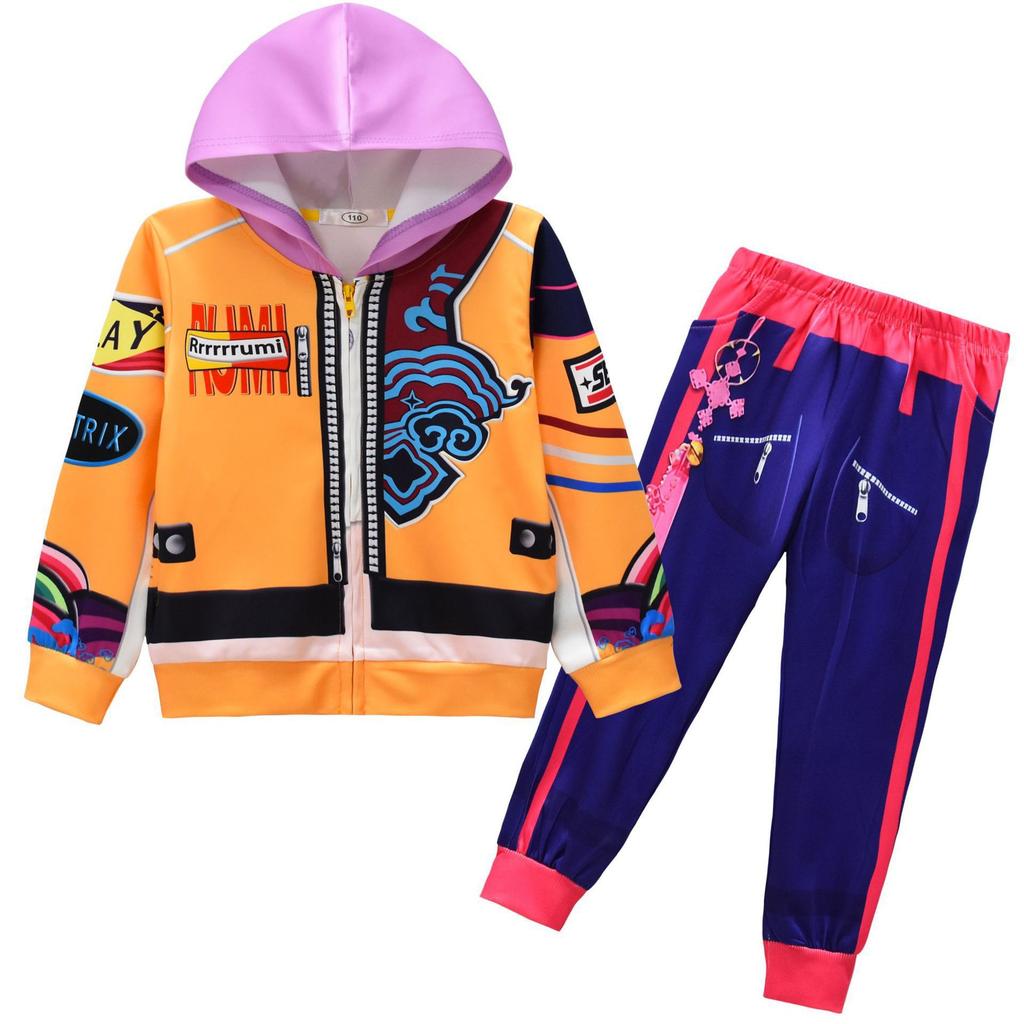 Children's Witch  Girls Printed Suit Long Sleeve Pants Suit