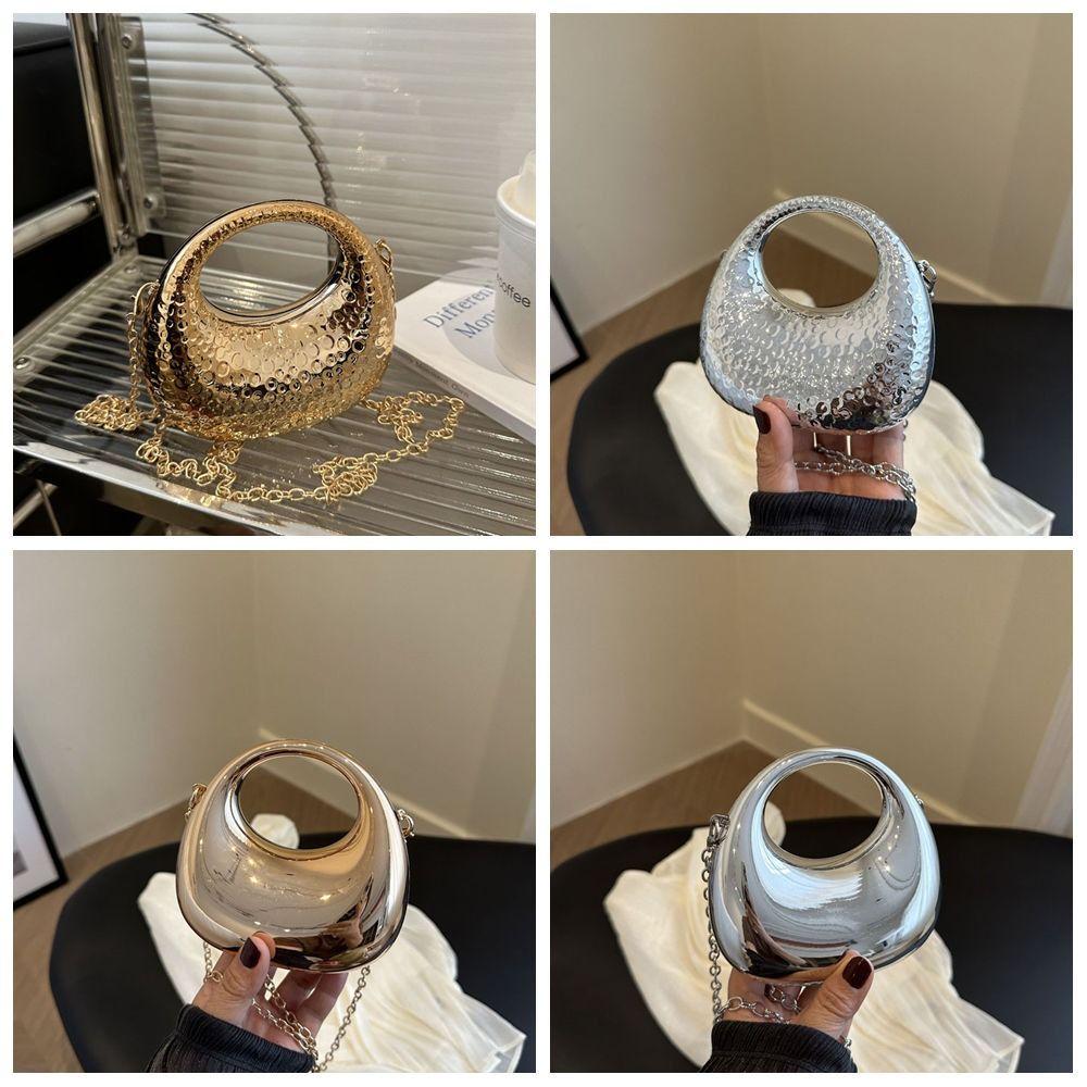 Korean Style Banquet Chain Bag Silver Funny Party Bag Retro Acrylic Box Shoulder Bag  Girls