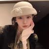French Daughter Style Elegant Knitted Top Hat Female Hepburn Style Retro Beret Temperament Show Face Small Painter Hat