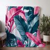 1pc Sdoo Flannel Blanket, Summer Leaf Print, Warm and Comfortable Soft Throw for Sofa, Bed, Car, Office, Camping, Travel - All-S