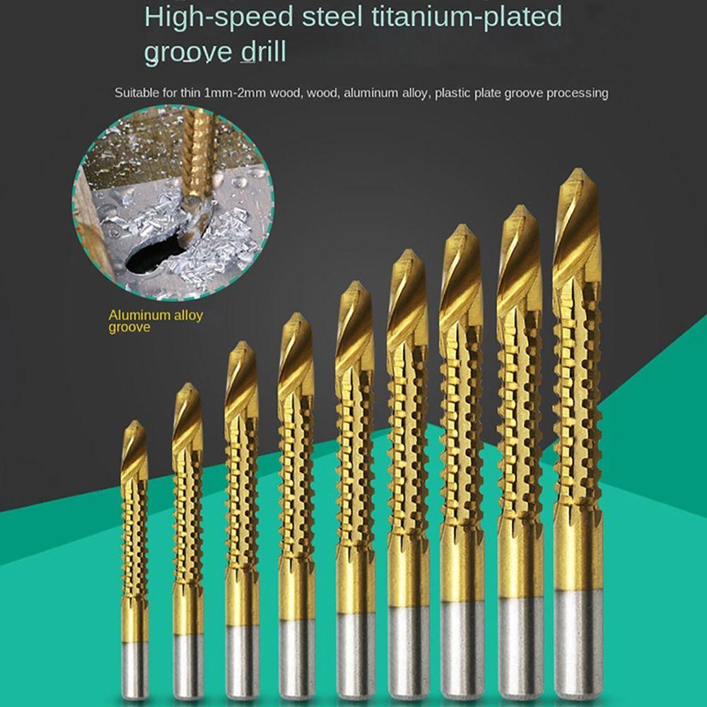 6Pcs/Set 3-8mm High Speed Steel Drill Bit Woodworking Tools Serrated Twist Drill Bit
