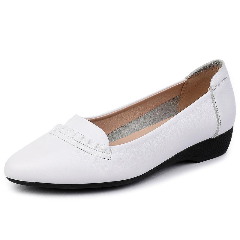 Women Shoes Casual Genuine Leather Spring 2025 New Soft-soled Lightweight Mother Shoes Large Size 35-43 Flat Shoes For Ladies
