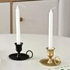 Elegant Metal Candle Holder for Desktop; Perfect Adornment for Festive Occasions and Weddings.
