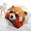 Fantasia Panda Rosso, ombrello pieghevole automatico, design portatile e pieghevole, 8 stecche, un regalo di Natale o di compleanno.