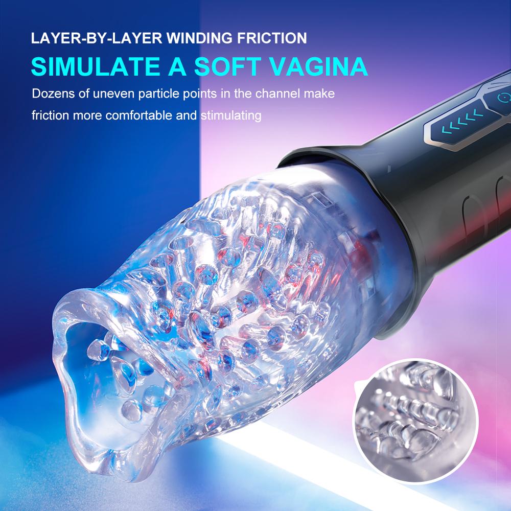 New Male 5 Speed Rotation 10 Modes Vibrating Masturbator Real Blowjob Glans Trainer Penis Massage Male Masturbator Glans Vibrator Male Sex Toy