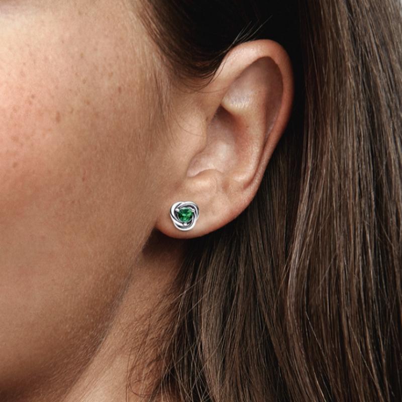 Pandora Green Eternity Circle Stud Earrings  May  292334c08