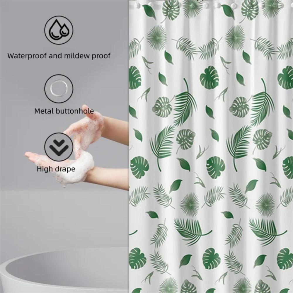 With Hooks Bathroom Curtain Waterproof Bathtub Partition Curtain Creative Window Tulle  Bathroom