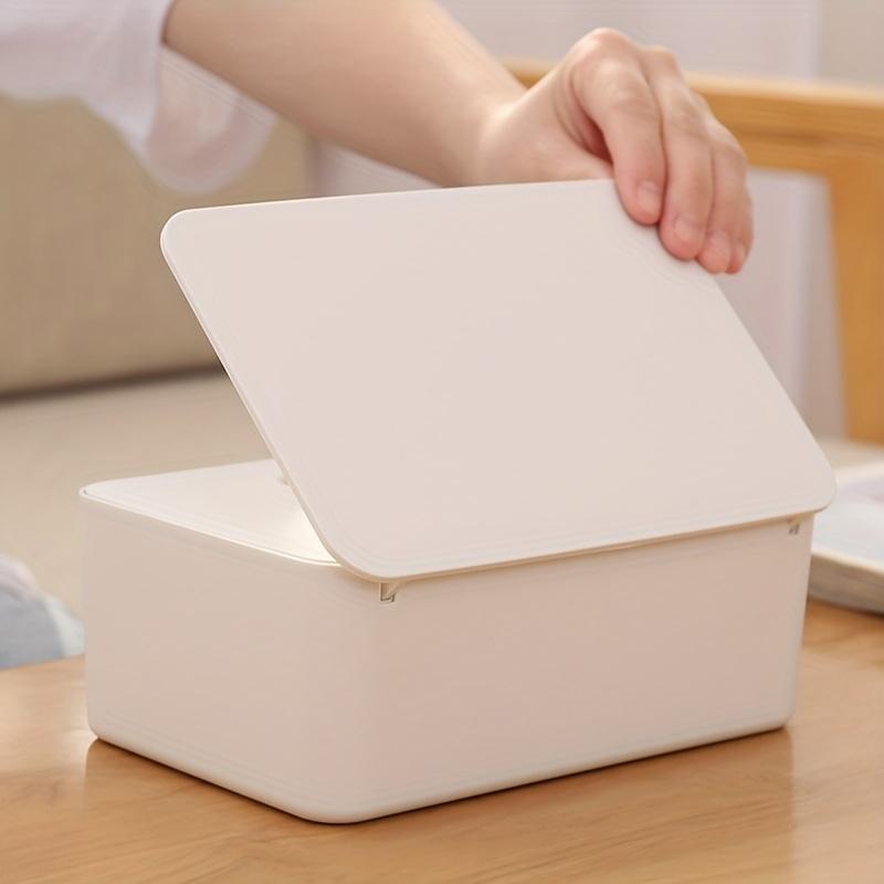 1pc Wet Wipes Storage Box Sealed Wet Tissue Box with Lid Living Room Desktop Wet Wipes Container Plastic Sealed Tissue Box