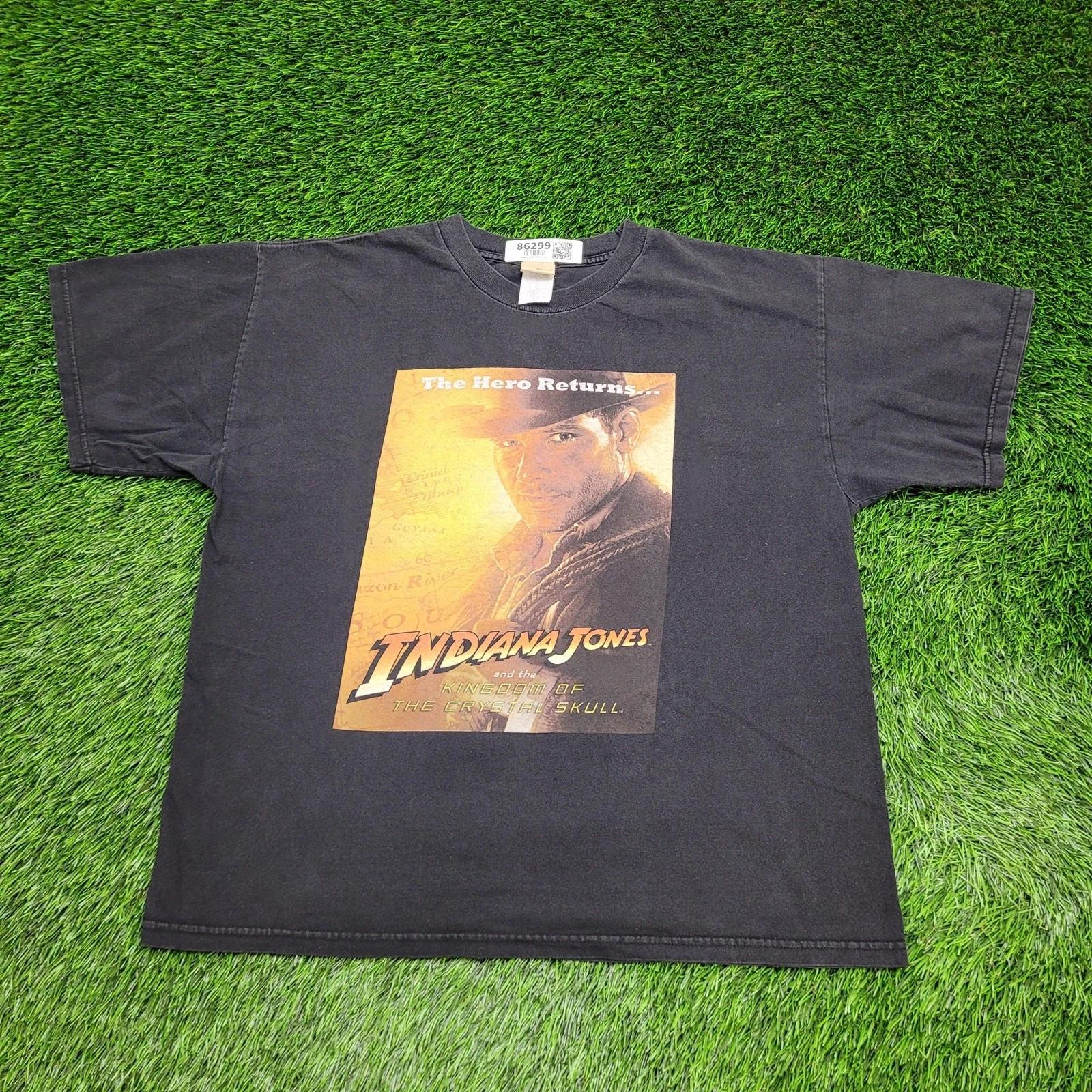

Vintage Y2K Indiana-Jones Shirt XL 23x25 Kingdom-of Crystal-Skull 3XL