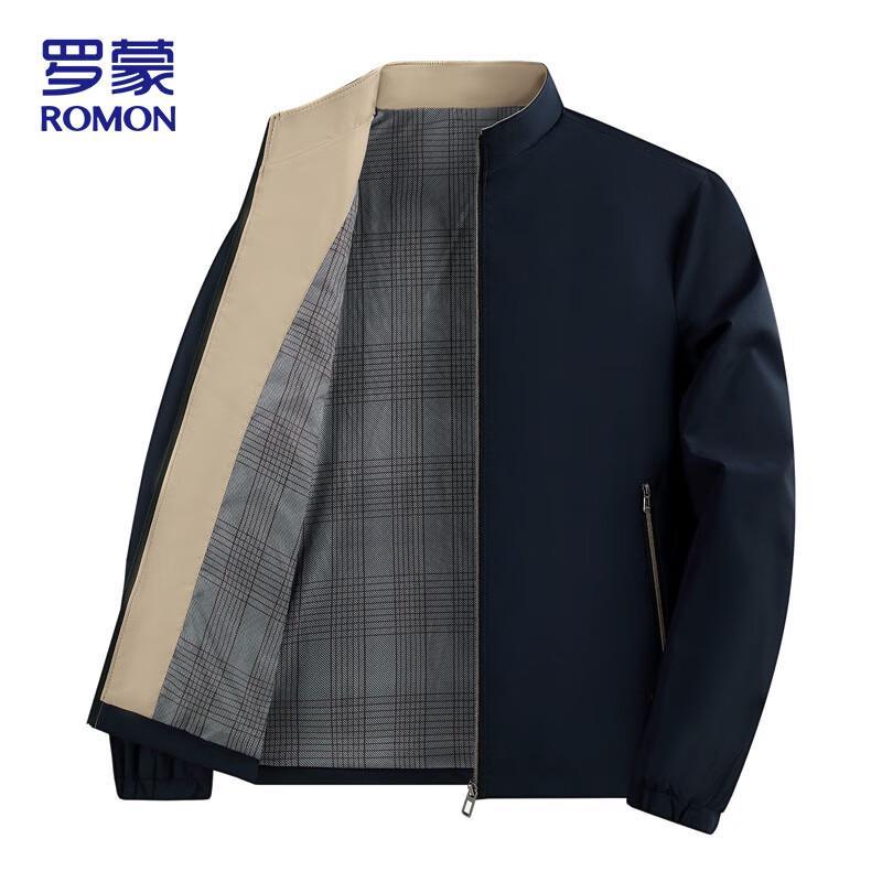 Romon Men's Business Casual Stand Collar Jacket