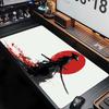 Large XXL Game Mousepad Ink Style Japanese Samurai Katana Grim Reaper Skeleton Moon Deskmat Non-Slip Rubber Keyboard Mouse Mats