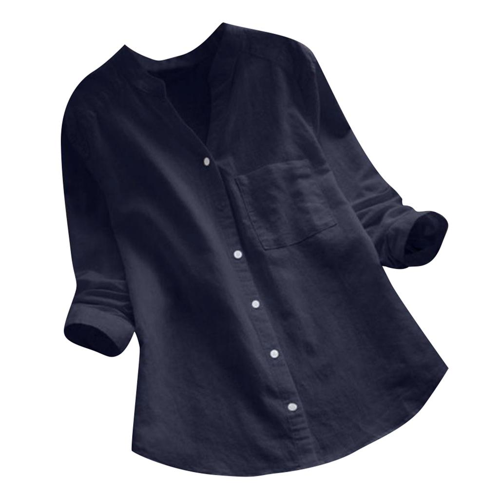 Dámská móda Neformální topy Jednobarevné košile Pulovrová trička s výstřihem do V