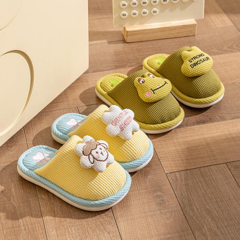 Süße rutschfeste Baumwollhausschuhe für Kinder - Prinzessinnen- & Hasen-Designs, Perfekt für den Innenbereich im Herbst/Winter