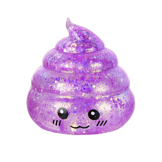 Cartoon Poop Fidget Toy Stress Relief Glitter Prank Poo Squeeze Sensory Pinch Toy Kids Adults Soft Calming Stress Ball Toy