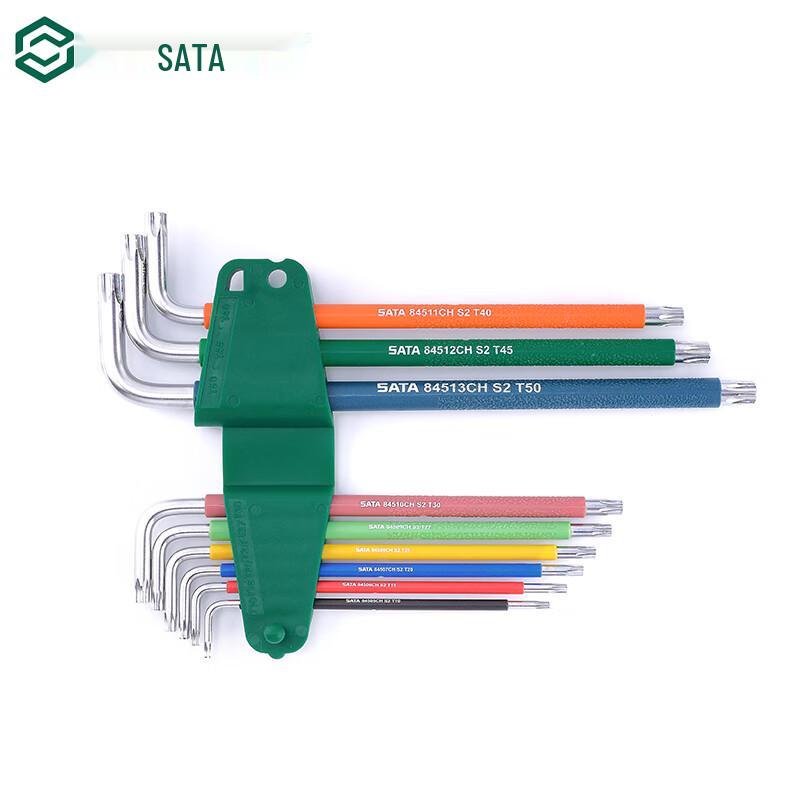 SATA Rainbow Series 9-Piece Extra Long Torx Hex Key Wrench Set
