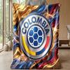 Colombia Football Printed Flannel Blanket Skin Friendly Warm Decorative Throw for Indoor Couch Bed Daily Use