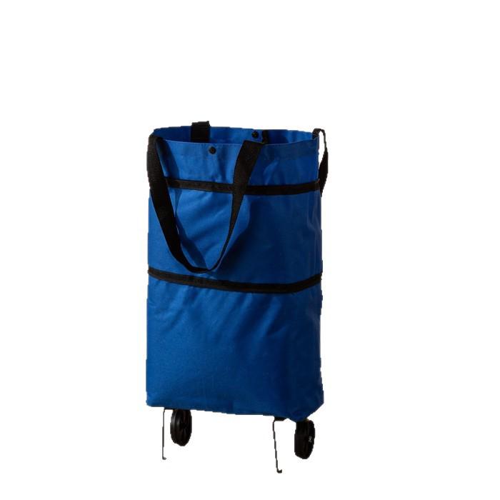 Folding Waterproof Oxford Cloth Shopping Bag with Trolley Wheels