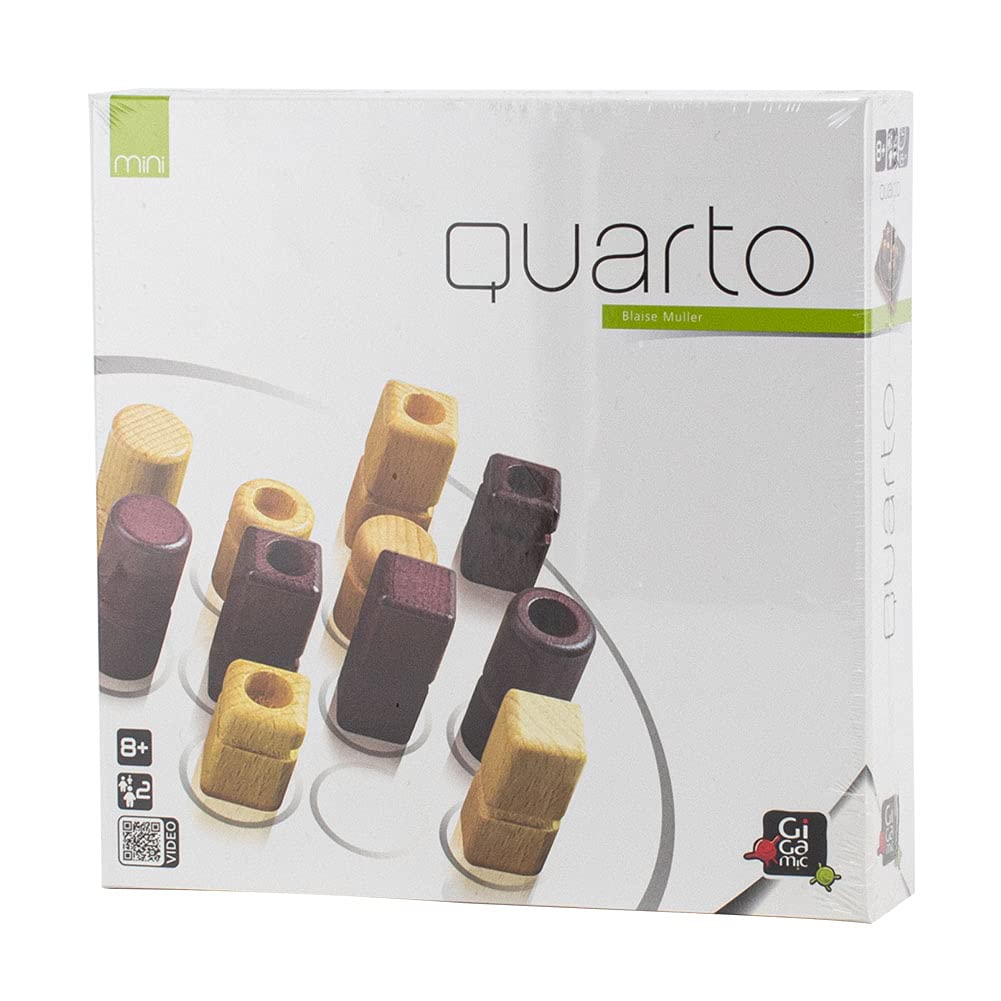 Gigamic Quarto Mini Board Game Wooden Tabletop Educational Toy for Brain Training Made in France 0 (GDQA 3.421271.300441), Game, Kids, Game, [Product