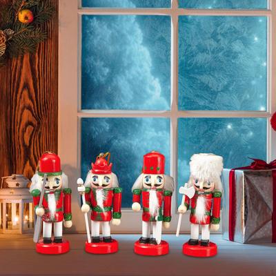 Christmas Nutcracker Mini Figure Traditional Holiday Figures Wooden Doll Tree