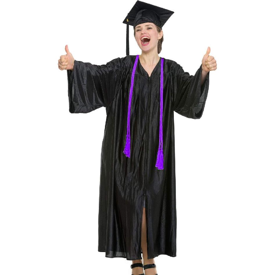 Bcpress 4 Pack Yarn Honor Cord Graduation Cords with Tassel for Graduation Students (Purple)