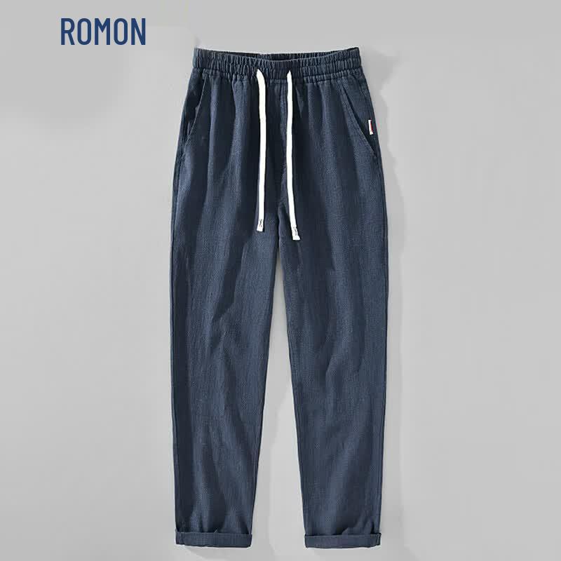 Men s Ramie Cotton Blend Casual Pants 3XL