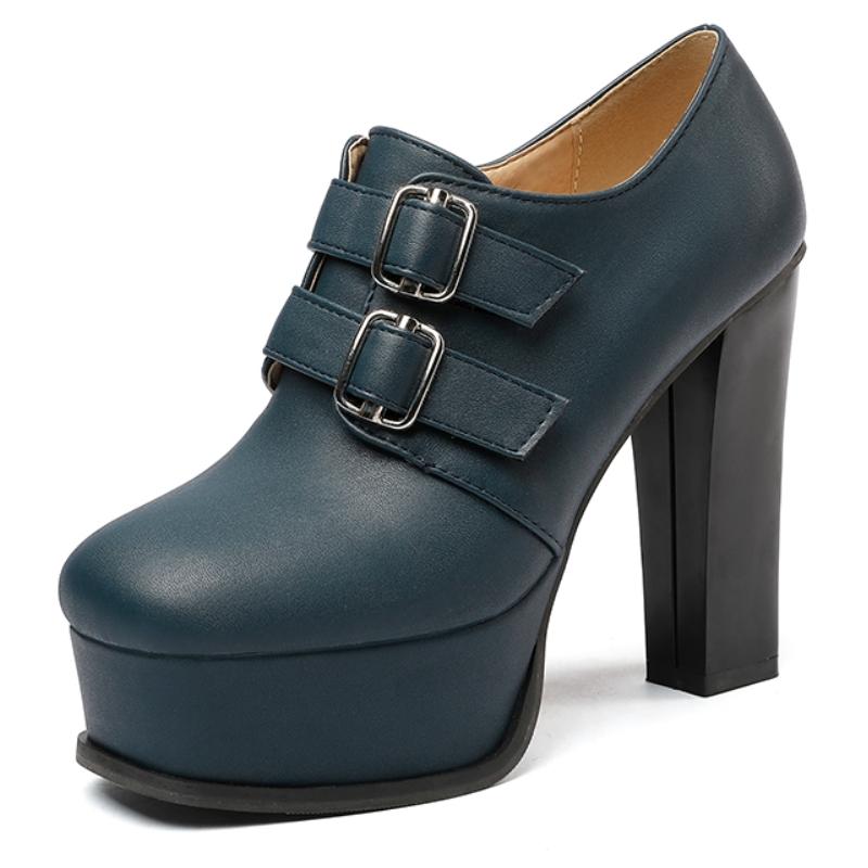 Sexy Platformní Vysoké Podpatky Dámské Lodičky Boty S Přezkou Červené Kotníkové Boty Dámské Kulatá Špička Párty Svatební Boty Dámské 2025 Nové Jaro