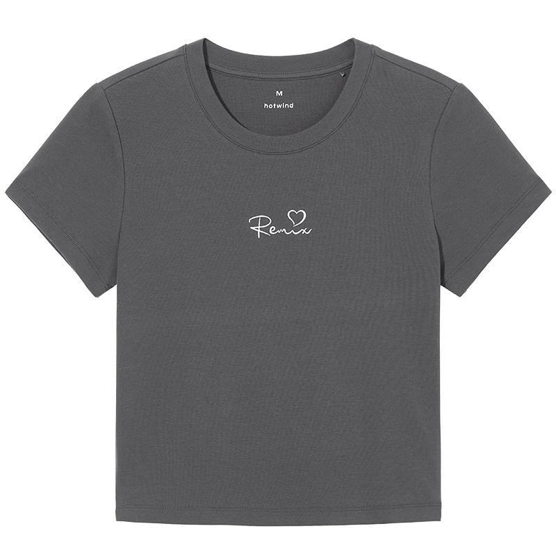 Hotwind Women s Basic Letter Short Sleeve T-Shirt L