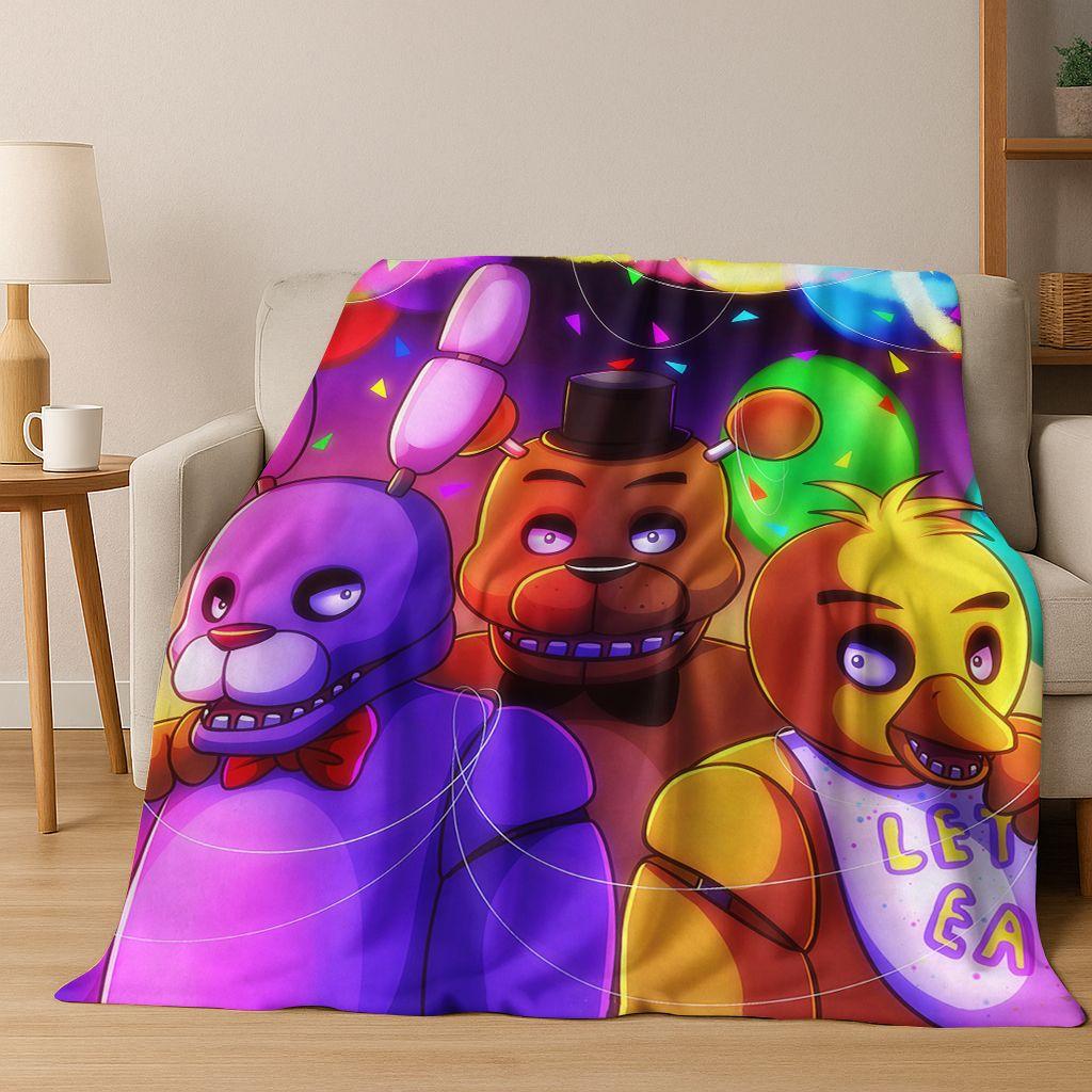 Coperta in flanella 3D F-FNAF Gioco Cartone Animato Morbida Calda Plaid per Letto Camera da Letto Soggiorno Viaggio Campeggio Picnic Regalo