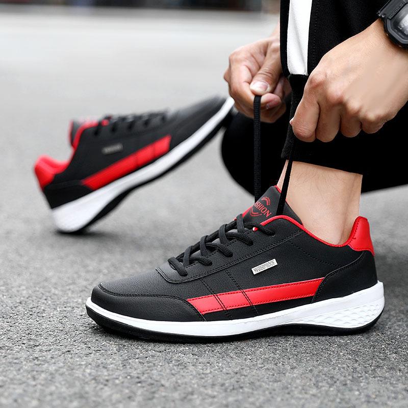 Cross-Border Plus Size Autumn & Winter Men's Leather Casual Sports Shoes - Stylish, Trendy, Lightweight Outdoor Running Sneakers