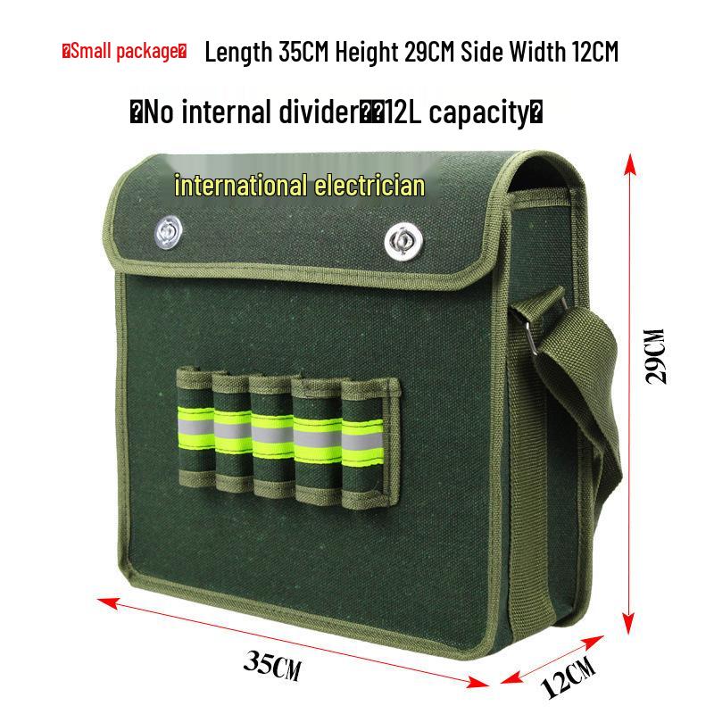 Thickened Canvas Electrician Tool Bag - Multifunctional, Durable Pouch for Construction & Repair, Available In Large and Medium Sizes