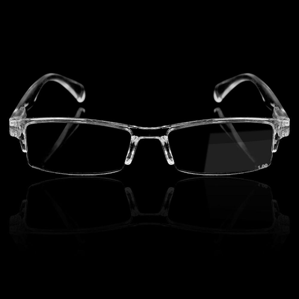 Ultralight Transparent Silver Presbyopic Glasses Plastic Frame Reading Glasses Flat Mirror Eyewear