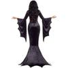 Kostým Morticia Addams Šaty s dlouhou vlečkou Halloween Teror Temný outfit Gotická róba Župan Netopýří rukáv Horor Pro dospělé