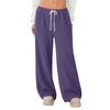 Women's Fleece Wide Leg  Elastic Waist Drawstring Loose Pants Drawstring Pajama Pants Sleepwear Trousers