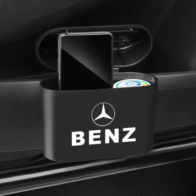 AAUT1 Car Trash Can Storage Box Vehicle Multifunctional Garbage Dust Case Stickers For Mercedes Benz A B C E S AMG CLA CLK GLA