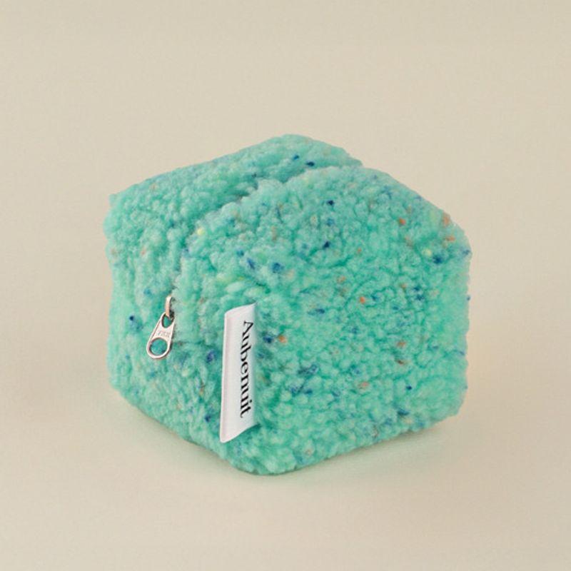 

Aube nuit Obnuit Wool Cube Pouch Keyring Mellow Mint S (keyring can be added) No keyring