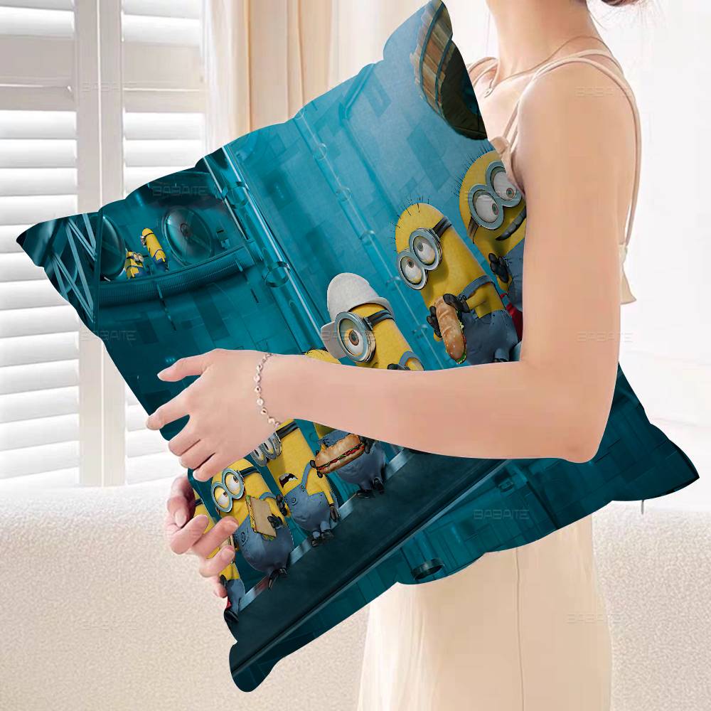 Cartoon-Cute-M-Minions Pillow Cushion Cover Pillowcase Living Room Sofa Home Decor Customized