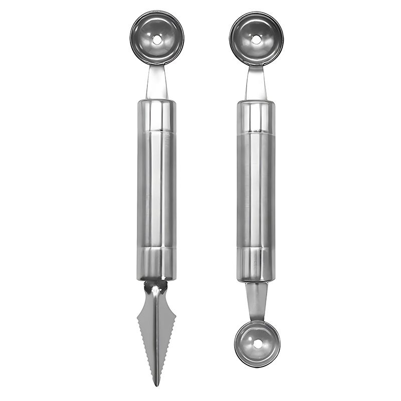 2PCS/Pack Fruit Ball Scoop Tools Stainl Steel Shaping Spoon Digging Balls Carving Shapes Fruit Salad Kitchen Camping Gadgets ZYF