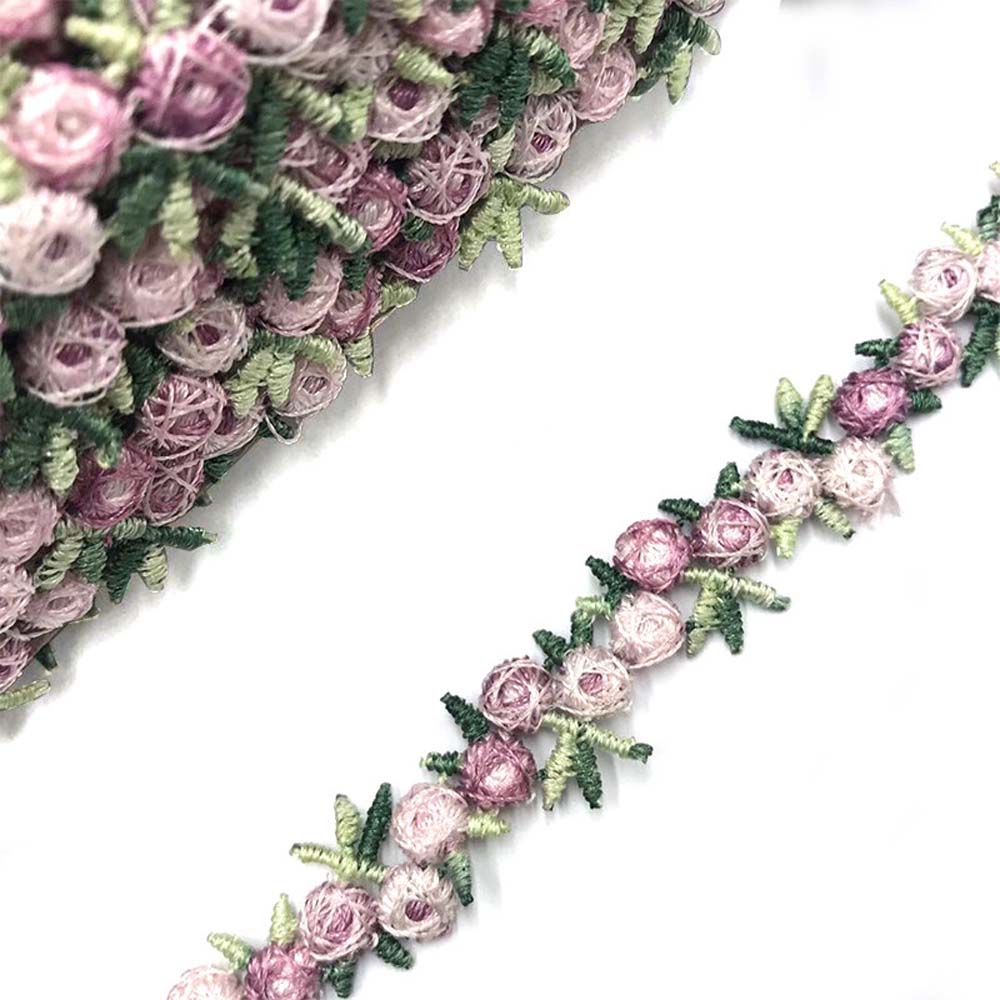 

Цветные вышивки в виде тонких лент из цветов - для декора одежды 12
