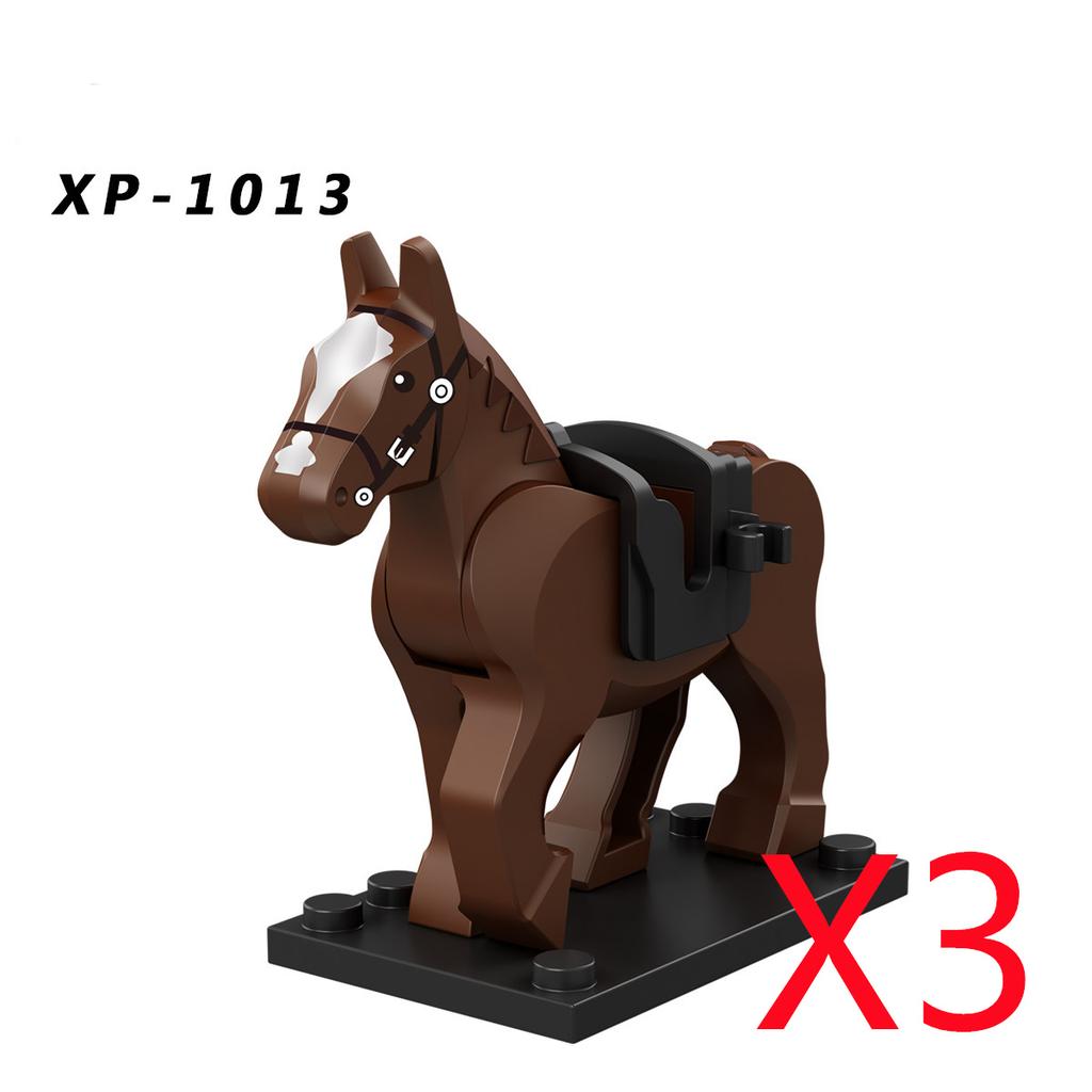 Military Building Blocks Medieval Solider Knights Equipments Mount War-Horse Wolf Flag Vests Shields Fiery Dragon Mini Blocks