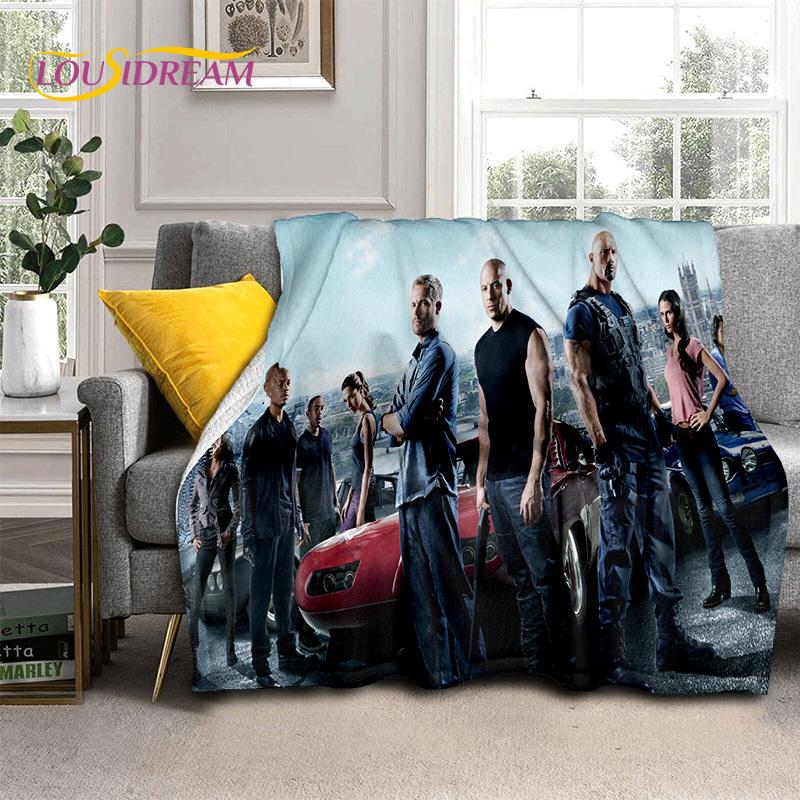 Fast & Furious X 10 Film Druckdecke, Weiche Überwurfdecke für Zuhause Schlafzimmer Bett Sofa Picknick Reise Büro Abdeckdecke Kinder