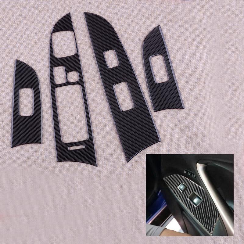 4pcs Carbon Fiber Window Lift Switch Panel Cover Trim Frame Decoration Fit For Lexus IS250 IS350 2006 2007 2008 2009 2010 LHD