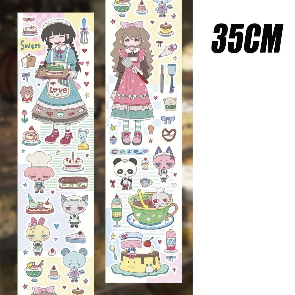 One Cycle Cute Hand-drawn Anime Cartoon Girl Stickers 35-50cm for Craft Supplies Scrapbooking Material Phone