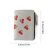 Korean Style Short Clutch Bag PU Leather Zipper Change Bag Temperament Retro Cherry Wallets  Women