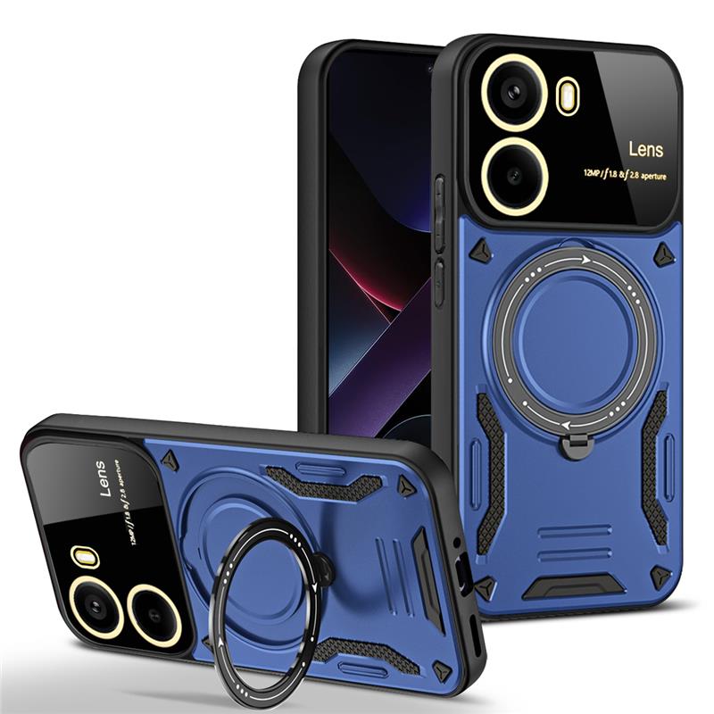 Luxury Armor Magsafe Wireless Charging Case For Xiaomi Redmi Note 13 14 Pro Plus 5G Note 14S 13 4G Magnetic Bracket Bumper Cover