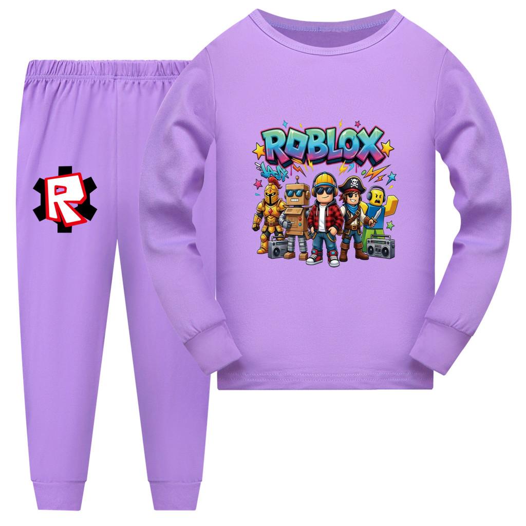 5574 Детские Мальчики Девочки Roblox Игра Принт Домашний Сонный Верх Штаны Пижама Комплекты 110cm фиолетовый